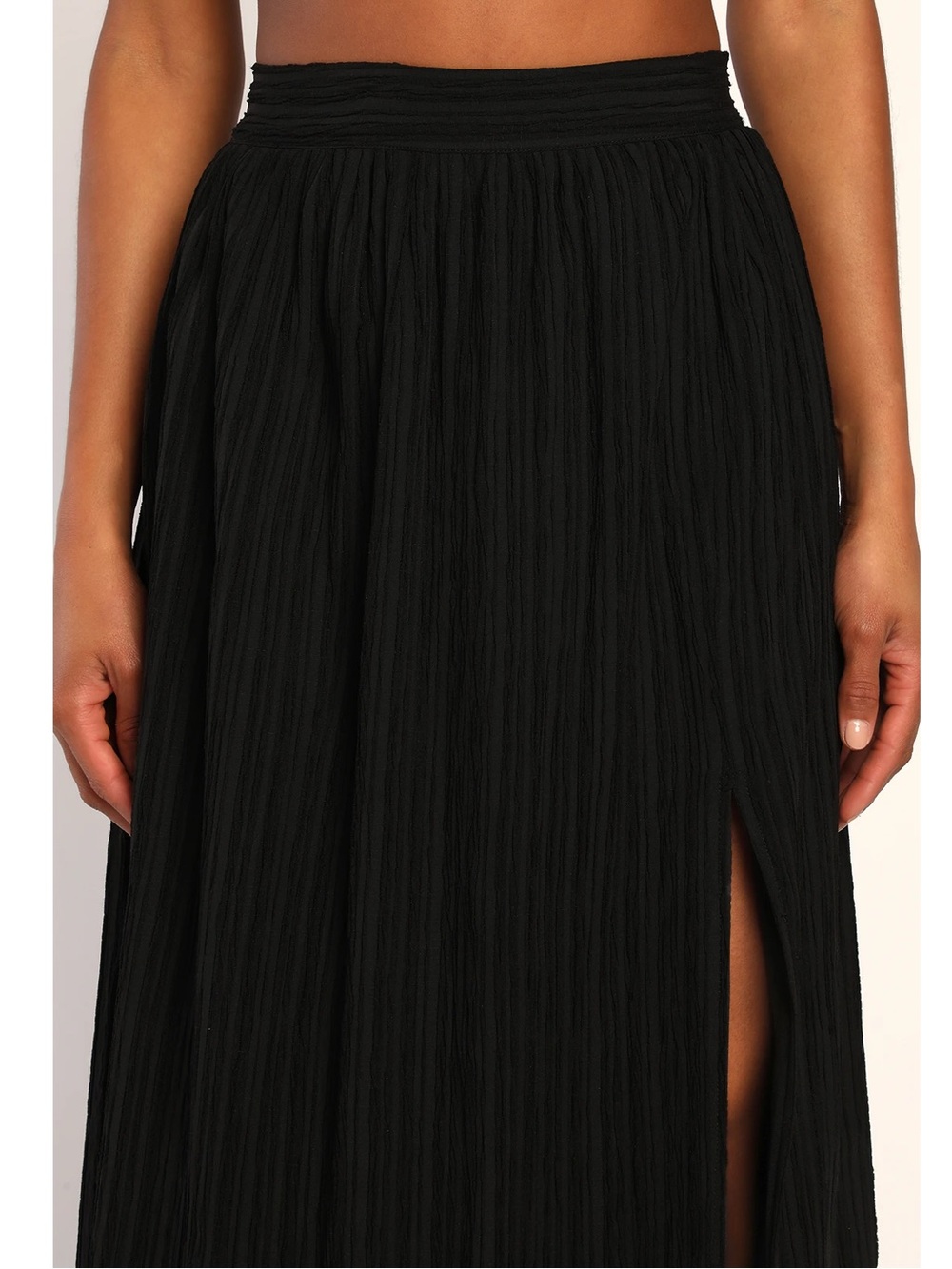 NWT Lulu’s Midsummer Memories Black Mid-Rise Maxi Skirt Large Small Euro Summer - Picture 4 of 5